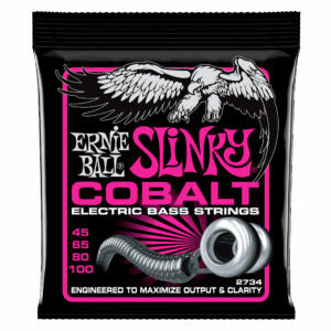 Cuerdas de Bajo Eléctrico Ernie Ball 2734 Super Slinky Cobalto, 4 cuerdas 45-100