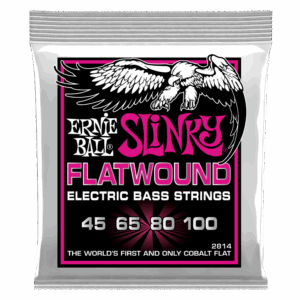 Cuerdas de Bajo Eléctrico Ernie Ball 2814 Super Slinky Flatwound, 4 cuerdas 45-100