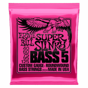 Cuerdas de Bajo Eléctrico Ernie Ball 2824 Super Slinky, 5 cuerdas 40-125