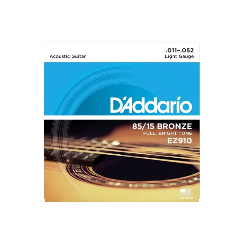 D’Addario Cuerdas de Guitarra Acústica EZ910 85/15 Bronce Light 11-52
