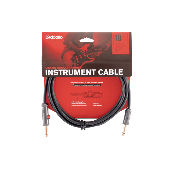 D'Addario Cable Conexión de Instrumento Recto/Recto, 3.05m