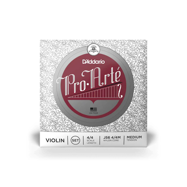 D'Addario Cuerdas de Violín Pro-Arté J56 4/4M– Tensión Media
