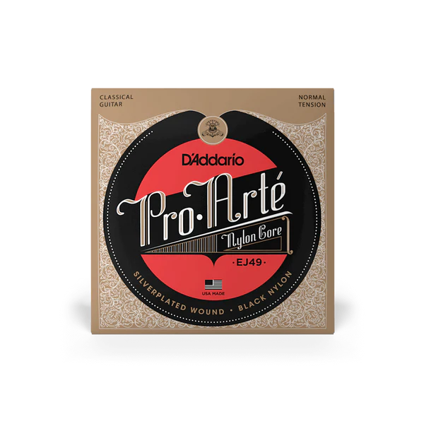 D’Addario Cuerdas de Guitarra Acústica Black Nylon Pro-Arté EJ49 – Tensión Normal