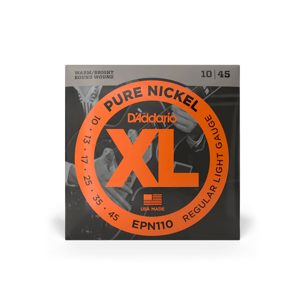 D’Addario Cuerdas de Guitarra Eléctrica EPN110 XL Pure Nickel Regular Light 10-45