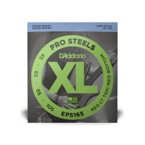 D’Addario Cuerdas de Bajo Eléctrico EPS165 XL Pro Steels, 4 cuerdas 45-105