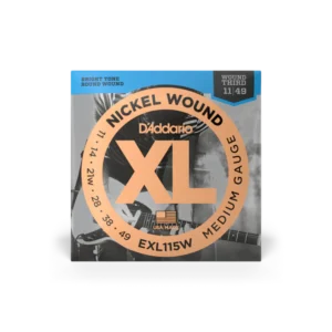 D’Addario Cuerdas de Guitarra Eléctrica EXL115W Nickel Wound Medium 11-49 (Tercera Entorchada)