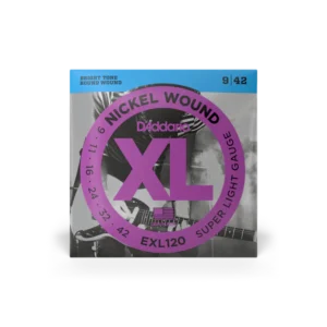 D’Addario Cuerdas de Guitarra Eléctrica EXL120 Nickel Wound Super Light 9-42