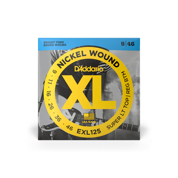 D’Addario Cuerdas de Guitarra Eléctrica EXL125 Nickel Wound Super Light 9-46
