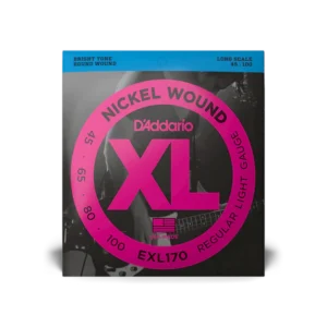 D’Addario Cuerdas de Bajo Eléctrico EXL170-5 Nickel Wound Regular Light Escala Larga, 5 cuerdas 45-130