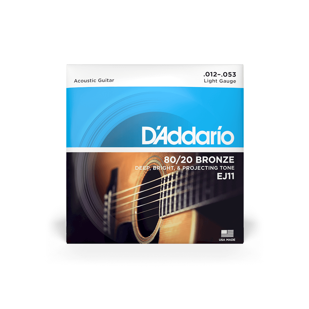 Cuerdas de Guitarra Acústica D'Addario EJ11 Bronce Light 12-53