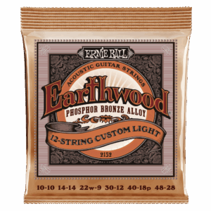 Cuerdas de Guitarra Acústica Ernie Ball 2152 Earthwood Fósforo Bronze Custom Light, 12 cuerdas 10-48