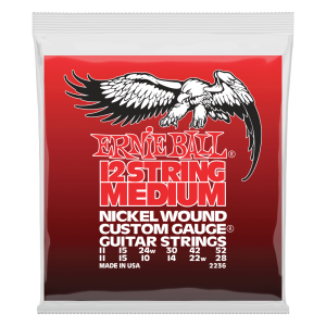 ERNIE BALL Cuerdas de Guitarra Eléctrica 2236 Medium Nickel Wound, 12 cuerdas 11-52