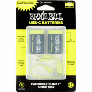 ERNIE BALL 9642 | Batería Recargable USB-C de 9V - Paquete de 2und